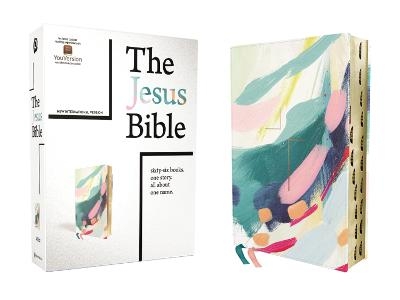 The Jesus Bible Artist Edition, NIV, (With Thumb Tabs to Help Locate the Books of the Bible), Leathersoft, Multi-color/Teal, Thumb Indexed, Comfort Print