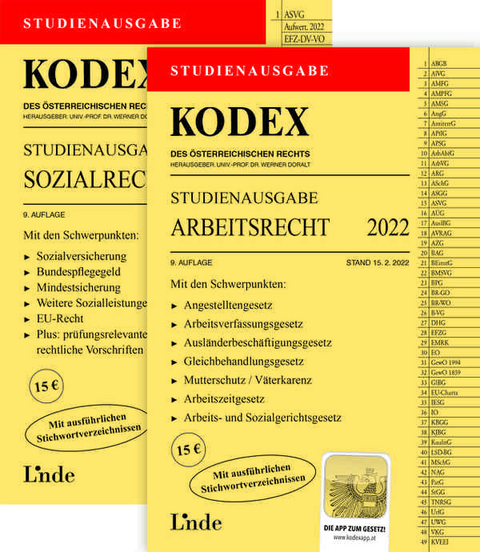 KODEX-Paket Studienausgabe Arbeits- und Sozialrecht 2022 - 