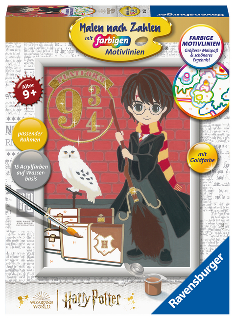 Ravensburger CreArt 20163 - Abfahrt nach Hogwarts - Malen nach Zahlen Harry Potter für Kinder ab 9 Jahre