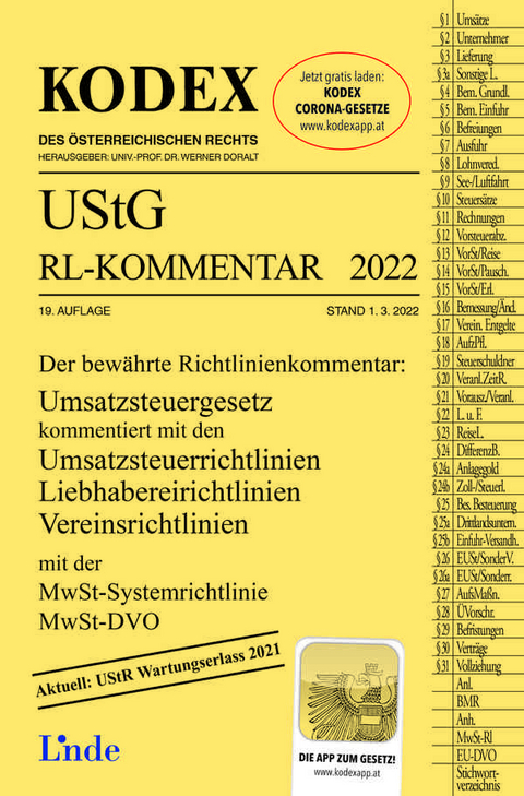 KODEX UStG-Richtlinien-Kommentar 2022 - Robert Pernegger