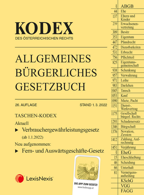 Taschen-Kodex ABGB 2022 - inkl. App - 