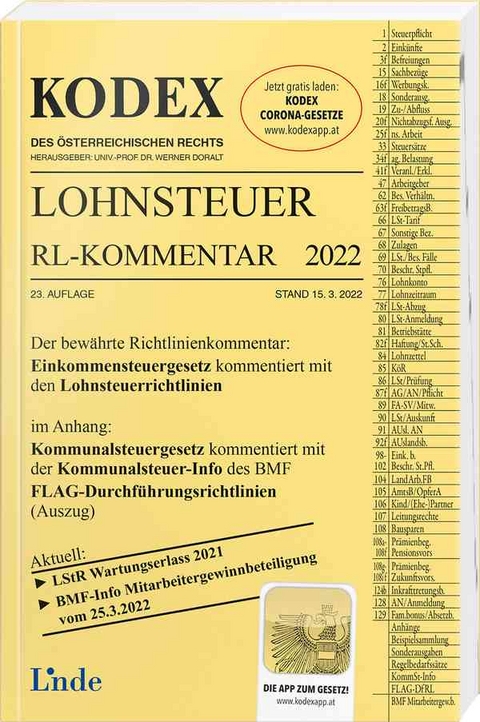 KODEX Lohnsteuer Richtlinien-Kommentar 2022 - Josef Hofbauer