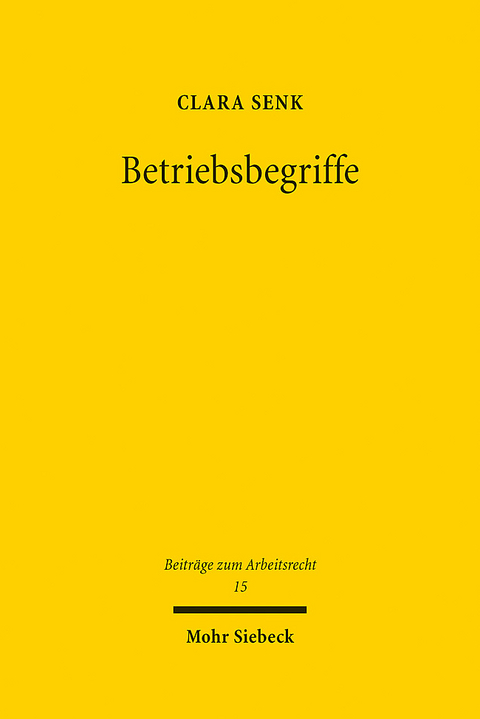 Betriebsbegriffe - Clara Senk