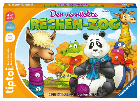 Ravensburger tiptoi Spiel 00104 - Der verrückte Rechen-Zoo - Lernspiel ab 4 Jahren, lehrreiches Zahlenspiel für Jungen und Mädchen, für 1-4 Spieler - Kai Haferkamp