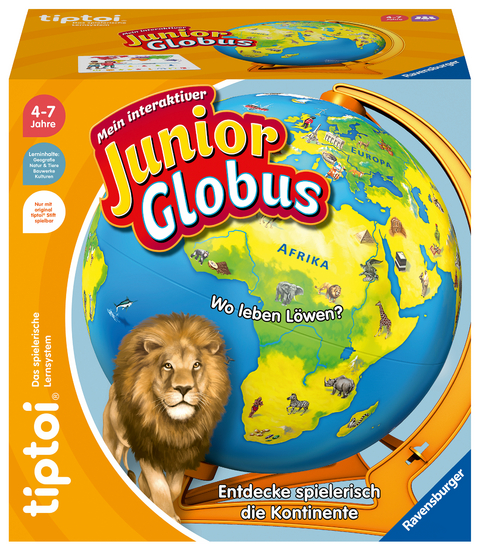 Ravensburger tiptoi 00115 - Mein interaktiver Junior Globus - Kinderspielzeug ab 4 Jahren