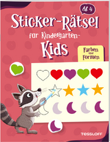 Sticker-Rätsel für Kindergarten-Kids. Farben und Formen