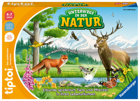 Ravensburger tiptoi Spiel 00121 Unterwegs in der Natur - Heimische Natur und Tiere entdecken, Lernspiel für Kinder ab 4 Jahren, für 1-4 Spieler - Kai Haferkamp