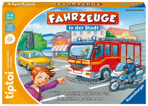 Ravensburger tiptoi Spiel 00127 Fahrzeuge in der Stadt - Lernspiel ab 3 Jahren, lehrreiches Zuordnungsspiel für Jungen und Mädchen, für 1-4 Spieler - Inka und Markus Brand