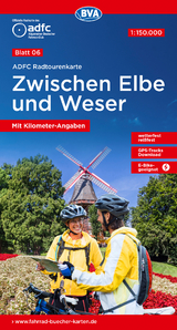 ADFC-Radtourenkarte 6 Zwischen Elbe und Weser 1:150.000, reiß- und wetterfest, E-Bike geeignet, GPS-Tracks Download, mit Bett+Bike-Symbolen, mit Kilometer-Angaben - 