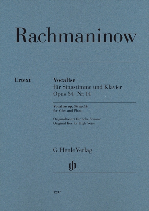 Sergej Rachmaninow - Vocalise op. 34 Nr. 14 für Singstimme und Klavier - 