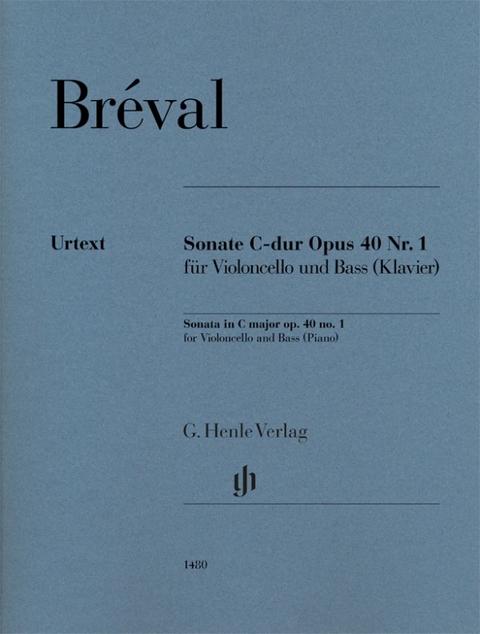 Jean-Baptiste Bréval - Sonate C-dur op. 40 Nr. 1 für Violoncello und Bass (Klavier) - 