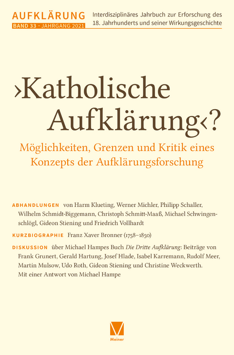 ›Katholische Aufklärung‹? – Möglichkeiten, Grenzen und Kritik eines Konzepts der Aufklärungsforschung - 