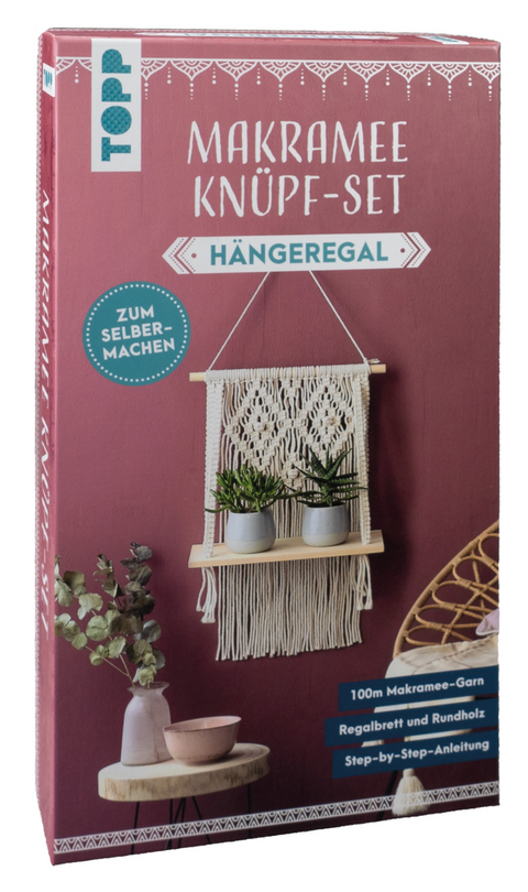 Makramee Knüpf-Set Hängeregal - Josephine Kirsch