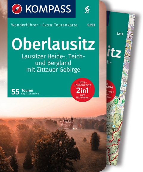 KOMPASS Wanderführer Oberlausitz, Lausitzer Heide-, Teich- und Bergland, mit Zittauer Gebirge, 55 Touren mit Extra-Tourenkarte - Kay Tschersich