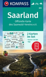 KOMPASS Wanderkarten-Set 825 Saarland, Offizielle Karte des Saarwald-Vereins e.V. (2 Karten) 1:50.000 - 