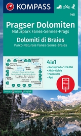 KOMPASS Wanderkarte 145 Pragser Dolomiten, Naturpark Fanes-Sennes-Prags, Dolomiti di Braies, Parco Naturale Fanes-Senes-Braies 1:25.000 - 