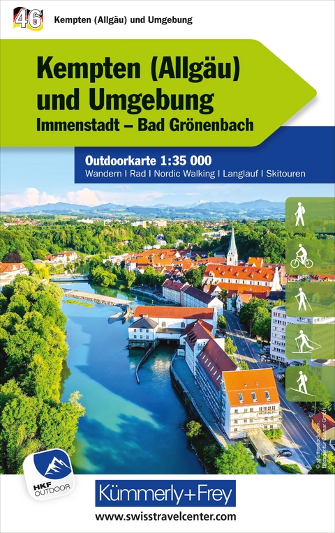 Kümmerly+Frey Outdoorkarte Deutschland 46 Kempten (Allgäu) und Umgebung 1:35.000