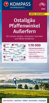 KOMPASS Fahrradkarte 3344 Ostallgäu, Pfaffenwinkel, Außerfern 1:70.000 - 