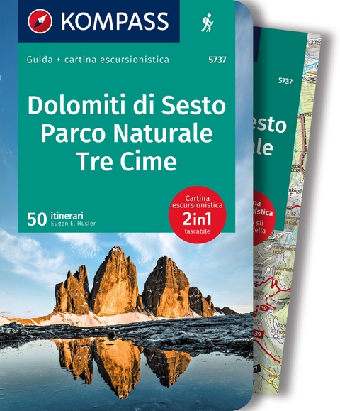 KOMPASS guida escursionistica Dolomiti di Sesto, Parco Naturale Tre Cime, 50 itinerari - Eugen Hüsler