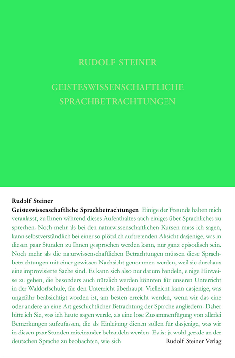 Geisteswissenschaftliche Sprachbetrachtungen - Rudolf Steiner