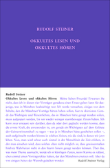 Okkultes Lesen und okkultes Hören - Steiner, Rudolf