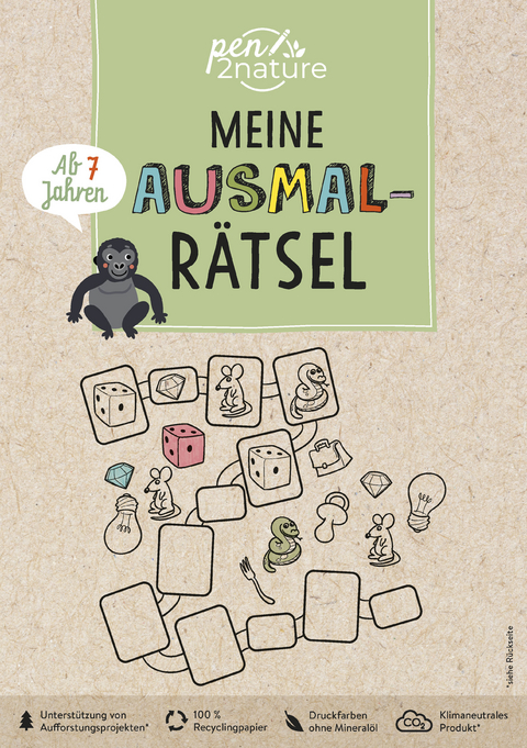 Meine Ausmal-Rätsel. Nachhaltiger Rätsel- und Malspaß für Kinder ab 7 Jahren