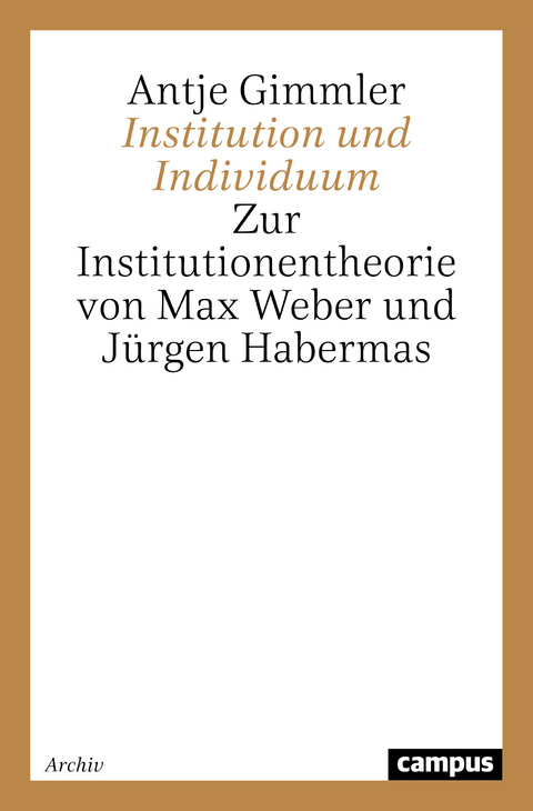 Institution und Individuum - Antje Gimmler