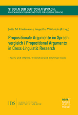 Propositionale Argumente im Sprachvergleich / Propositional Arguments in Cross-Linguistic Research - 