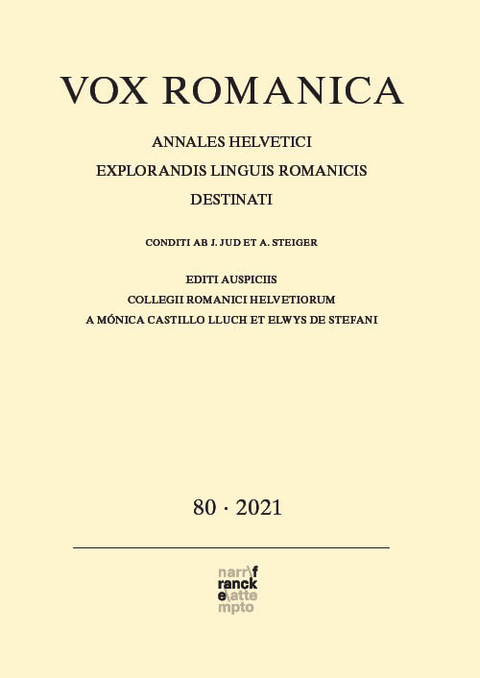 Vox Romanica 80 (2021) - 