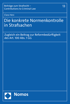 Die konkrete Normenkontrolle in Strafsachen - Clara Herz