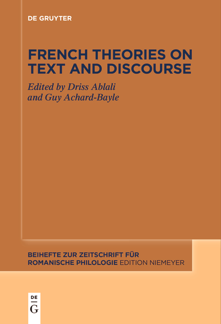 French theories on text and discourse - 