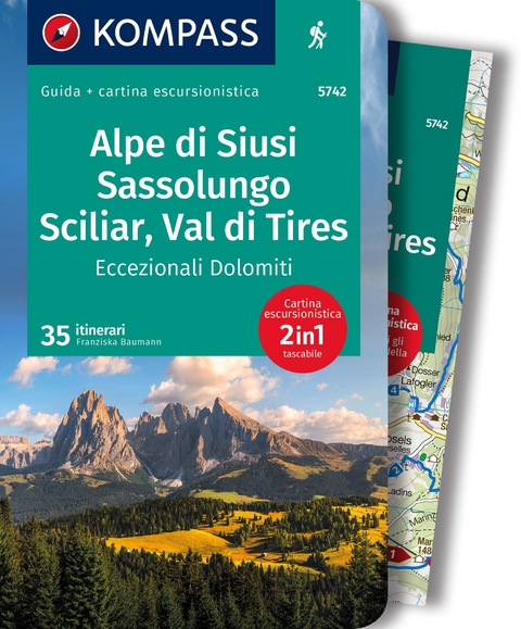 KOMPASS guida escursionistica Alpe di Siusi, Sassolungo, Sciliar, Catinaccio, 35 itinerari - Franziska Baumann