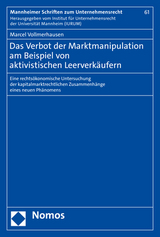 Das Verbot der Marktmanipulation am Beispiel von aktivistischen Leerverkäufern - Marcel Vollmerhausen