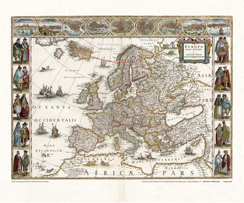 Historische Karte: Europa (1635) 1657 [gerollt] - Willem Janszoon Blaeu