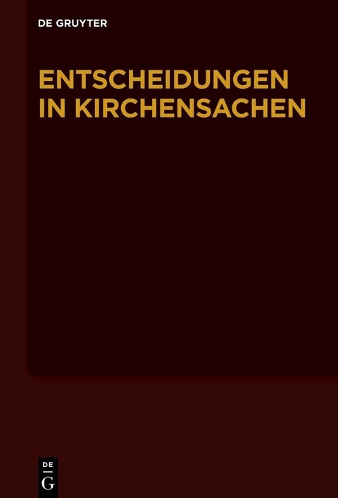 Entscheidungen in Kirchensachen seit 1946 / 1.1.2019–30.06.2019 - 