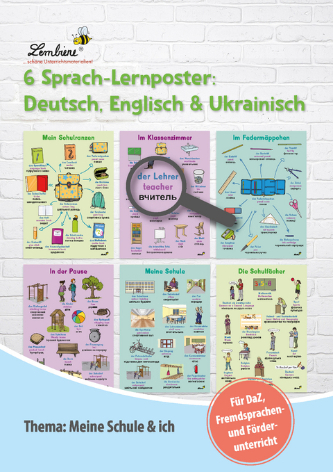 6 Sprach-Lernposter: Deutsch, Englisch, Ukrainisch -  Redaktionsteam