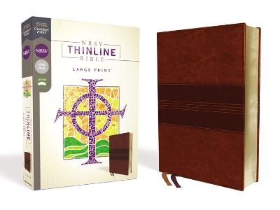 NRSV, Thinline Bible, Large Print, Leathersoft, Brown, Comfort Print -  Zondervan