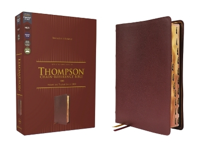 NKJV, Thompson Chain-Reference Bible, Genuine Leather, Calfskin, Burgundy, Red Letter, Thumb Indexed, Comfort Print