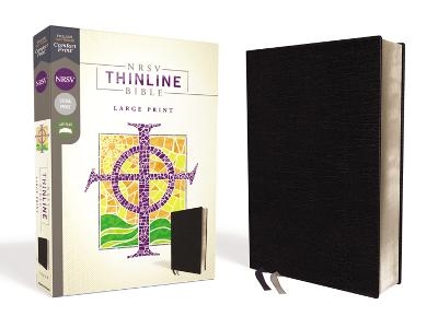 NRSV, Thinline Bible, Large Print, Bonded Leather, Black, Comfort Print -  Zondervan