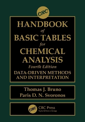 CRC Handbook of Basic Tables for Chemical Analysis - Thomas J. Bruno, Paris D.N. Svoronos