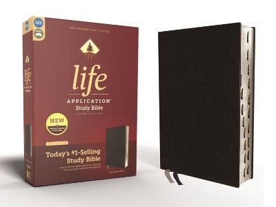 NIV, Life Application Study Bible, Third Edition, Bonded Leather, Black, Red Letter, Thumb Indexed -  Zondervan