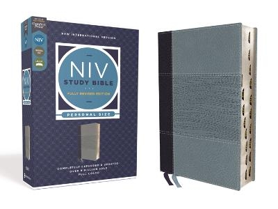 NIV Study Bible, Fully Revised Edition (Study Deeply. Believe Wholeheartedly.), Personal Size, Leathersoft, Navy/Blue, Red Letter, Thumb Indexed, Comfort Print