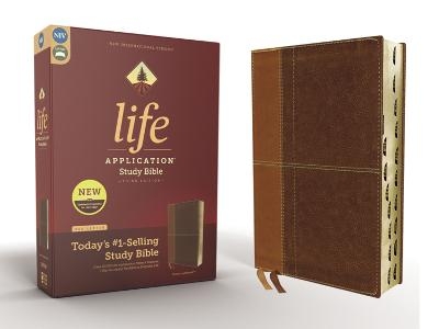 NIV, Life Application Study Bible, Third Edition, Leathersoft, Brown, Red Letter, Thumb Indexed -  Zondervan