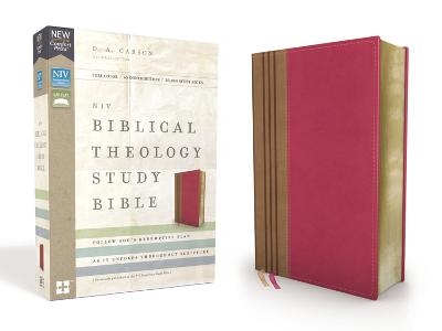 NIV, Biblical Theology Study Bible, Leathersoft, Pink/Brown, Comfort Print