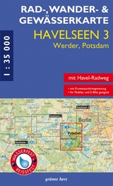 Rad-, Wander- und Gewässerkarte Havelseen 3: Werder, Potsdam - 