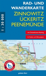 Rad- und Wanderkarte Zinnowitz, Ückeritz, Peenemünde - 