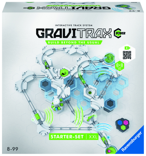 Ravensburger GraviTrax POWER Starter-Set XXL. Fexibel erweiterbare Kugelbahn mit allen verfügbaren, elektronischen Elementen und Fernsteuerung (Controller). Interaktive Murmelbahn, Lernspielzeug und Konstruktionsspielzeug für Kinder ab 8 Jahren.