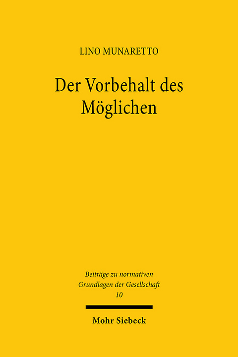 Der Vorbehalt des Möglichen - Lino Munaretto