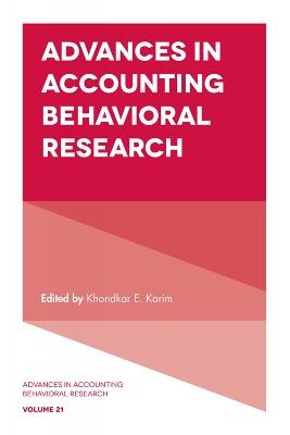 Advances in Accounting Behavioral Research - 