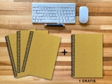 A 4 Notizbuch - Set, 3+1 gratis, Luxury 80 Seiten GOLD GMUND SHIMMER, kariert 10x10mm - 